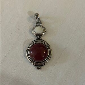 Lia Sophia Silver Necklace with Red and White Accents